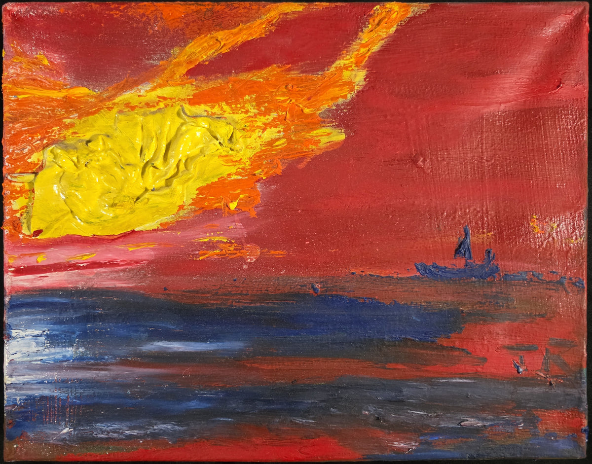Boating at Sunset 11x14